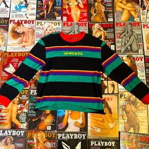 “Golf” long sleeve striped // size medium //